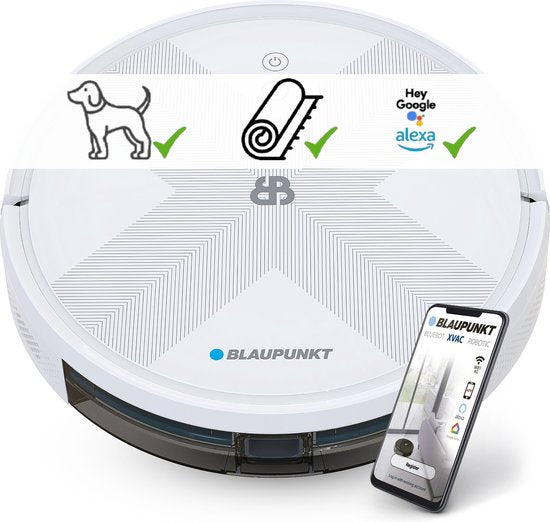 Blaupunkt Staubsaugerroboter - Bluebot XVAC - Mit Ladestation - Smart Navigation - Weiß