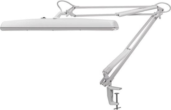Velleman Schreibtischleuchte mit Klemme, schwenkbarem Arm, Ein-/Ausschalter, 60 cm breit, 3x 14 W, 6500 K, weiß