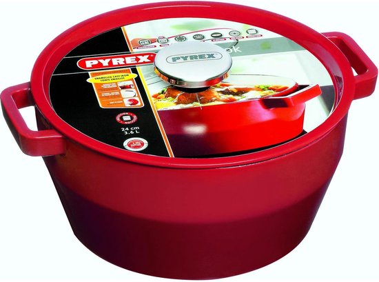Pyrex Slowcook Gusseisentopf - Ø 24 cm - 3,6 l - Kirschrot