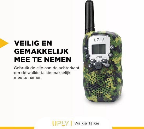 UPLY Walkie Talkie für Kinder und Erwachsene -Portophon - 5KM Reichweite - 3er Set