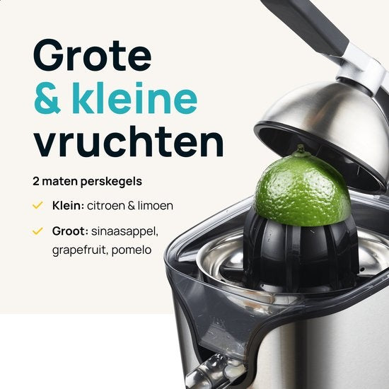 MOA Citruspers - Citrusjuicer - Elektrische Sinaasappelpers - Citroenpers - 2 Perskegels - CJ408