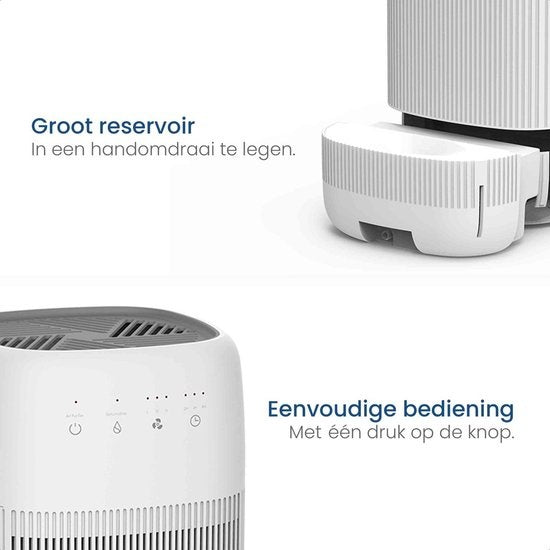 Gologi Luftentfeuchter und Luftreiniger - Luftentfeuchter - Große Kapazität - Extra leise - 750ml/Tag - HEPA 13 Filter - Schlafzimmer, Badezimmer, Keller etc.