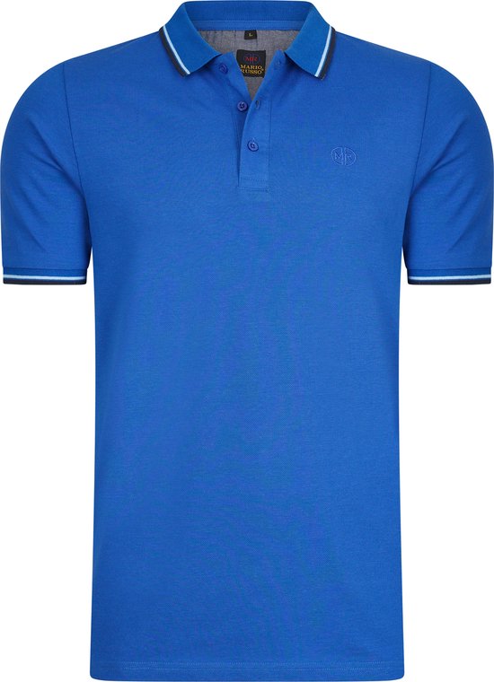 Mario Russo Polohemd Edward - Polohemd Herren - Polohemden Herren - Baumwolle - Classic Blue