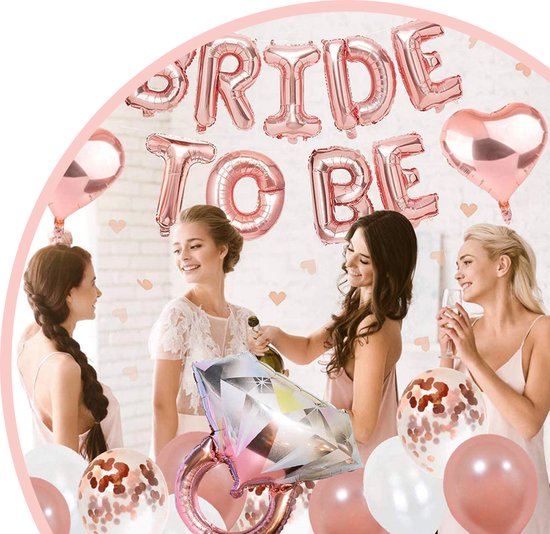 Happy Goods Bride to Be Dekorationen - Luftballons & Zubehör - 32 Stück - Bachelorette Party Woman - Team Bride - Bachelorette Party - Slingers