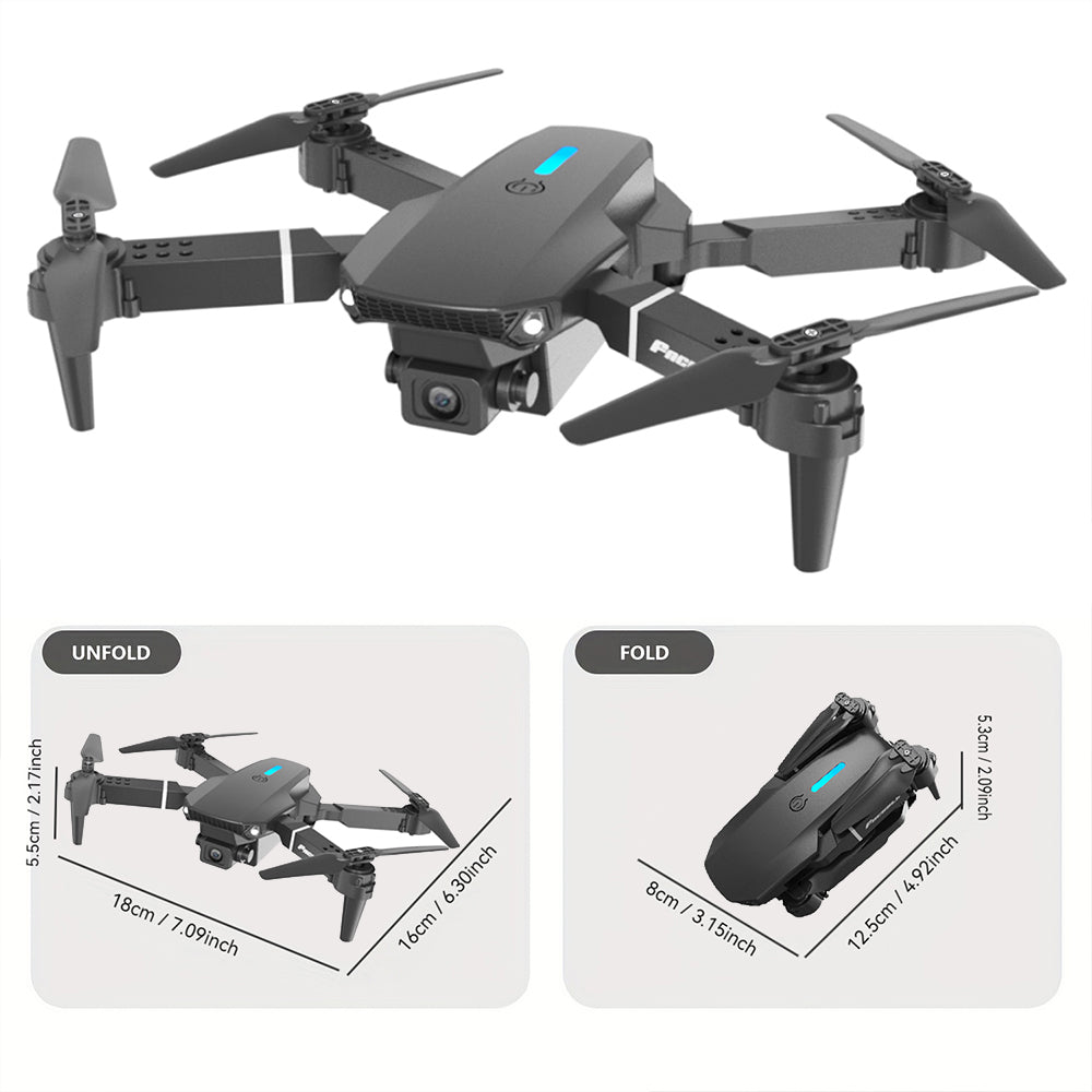 FACEGLE E88 Spielzeugdrohne – Zusammenklappbarer Quadcopter – Hochauflösende Doppelkameras