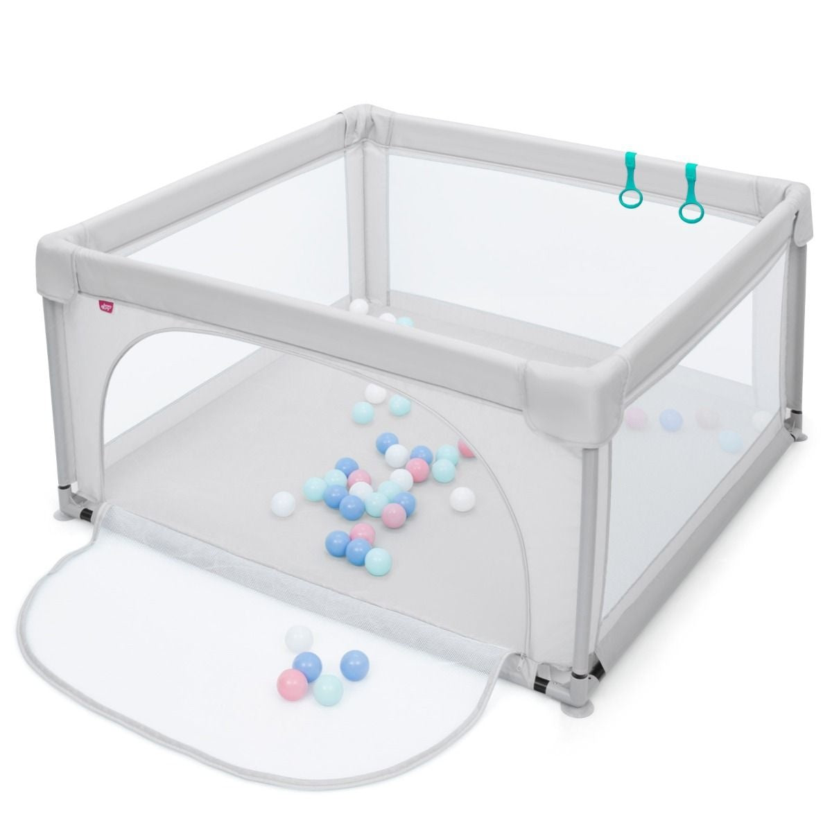 Baby Laufgitter Großes Laufgitter für Kleinkinder mit 50 Spielbällen 120 x 120 x 68 cm Grau