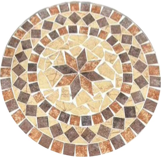 AXI Amélie Bistro-Stühle – Zusammenklappbar – Earth Brown – Zusammenklappbare Gartenstühle aus Metall – Hohe Rückenlehne – 2er-Set – Mosaik-Optik – Mit Keramikfliesen eingelegt – 150 kg Tragkraft – Garten, Terrasse oder Balkon