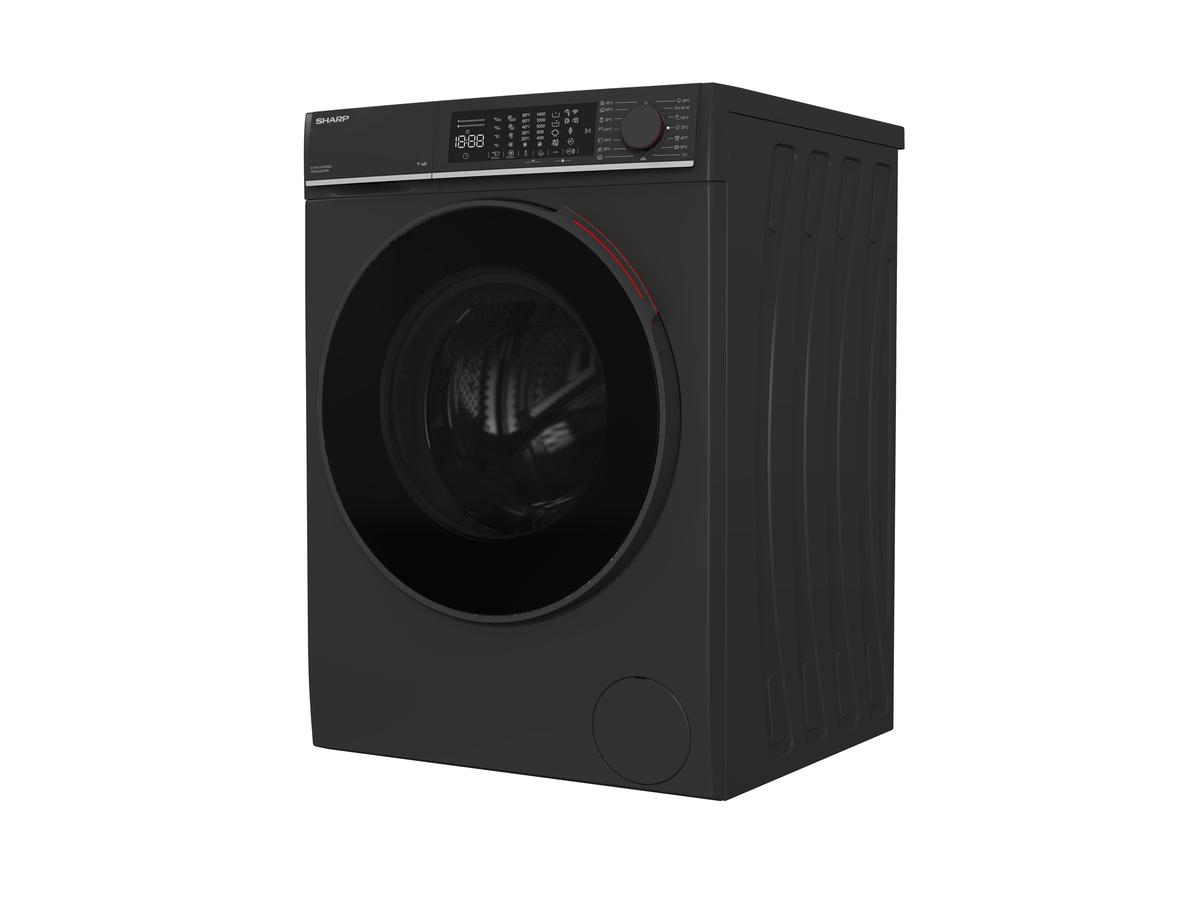 Sharp Waschmaschine ESNFL014CBNA2CB – 10 kg – Energieeffizienzklasse A – Mattschwarz