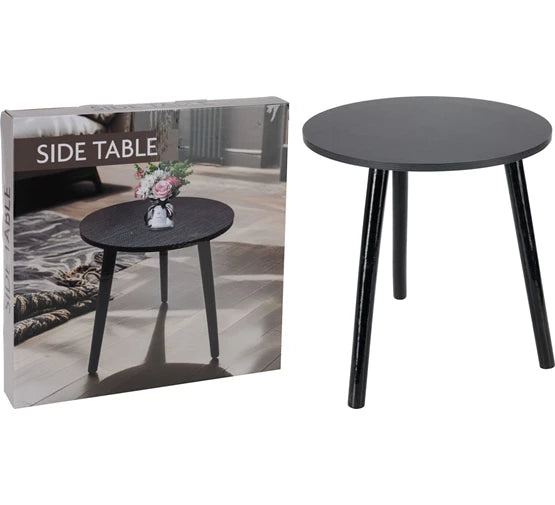 Trends 4 you Beistelltisch 40 cm - Schwarz - Tischplatte aus MDF - Beine aus Holz - 40 x 41 cm