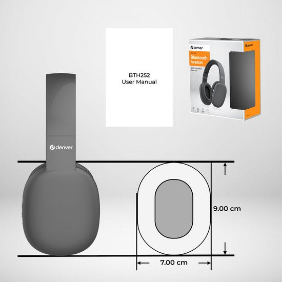 Denver Bluetooth-Kopfhörer - Over Ear - Drahtlos - Freisprecheinrichtung - BTH252
