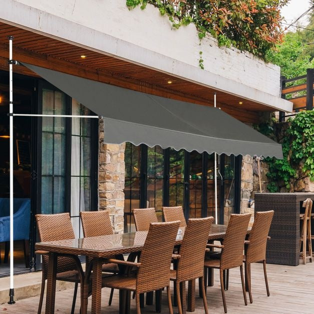 Coast Sonnenschirm - ausziehbar - wasserdicht - 395cm breit - grau