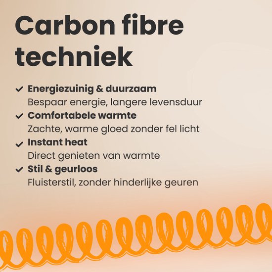 Auronic Terrassenstrahler - Infrarotheizung - Hängend - 20m2 - Elektrisch - 2000W - Fernbedienung - 3 Stufen - Schwarz