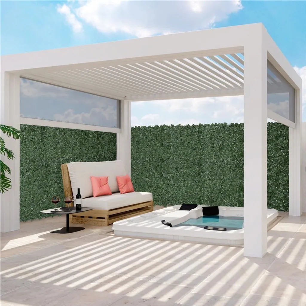 Yaheetech Kunsthecke 300 x 100 cm – Grün – Künstlicher Efeu als Sichtschutz für Balkon und Garten