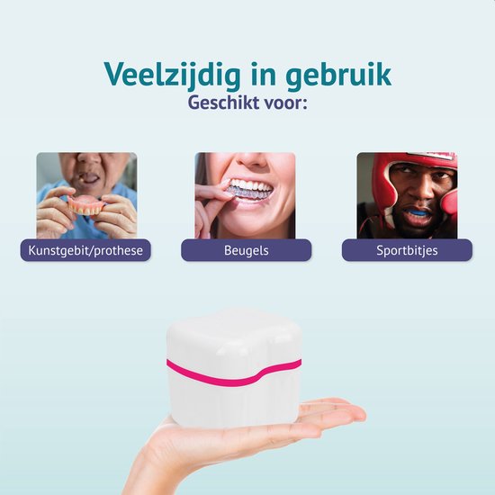 Prothesentablett - Bracket-Tray - Rosa - Inkl. Tropfschale - Für - Zahnspange - Zahnersatz - Prothese - Bracket-Tray - Bracket-Box - Tablett