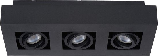 Lucide XIRAX – Deckenstrahler (Deckenleuchte) – LED, dimmbar in warme Farbtöne – GU10 (MR16) – 3 × 5 W, 2200 K/3000 K – Schwarz