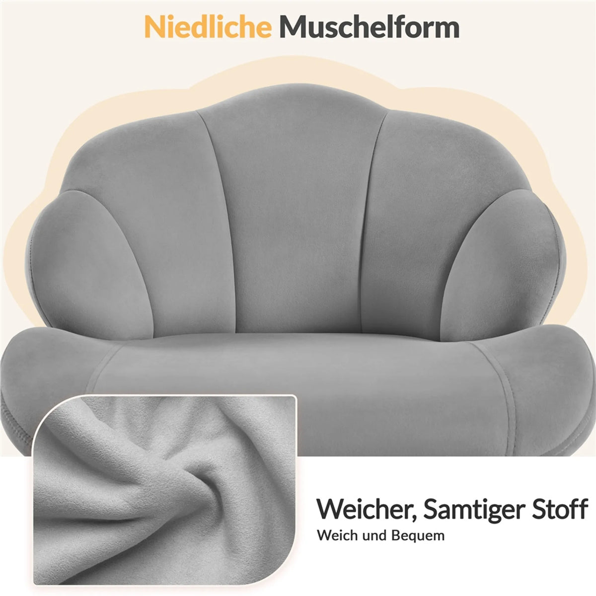Yaheetech Bürostuhl Shell-Shaped - Features Swing-Funktion und höhenverstellbare Gaslift und gepolsterte Rückenlehne - für Home-Office und Schlafzimmer - Weiß Polyester und Metall - 60 x 60 x 76,5-86 cm