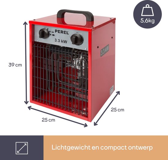 Perel Heizlüfter, für den Innenbereich, 2 Heizstufen, 3300 W