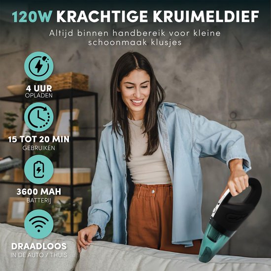 STAUS&BACH Supernova - Handstaubsauger für Tierhaare und Flüssigkeiten - Leichter Handstaubsauger fürs Auto - Schwarz