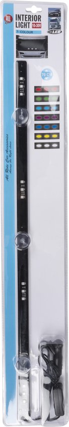 All Ride Auto Innenbeleuchtung 12V/24V - LED Streifen Auto und LKW - Stimmungsvolle Beleuchtung in 7 Farben - Autozubehör - 70cm