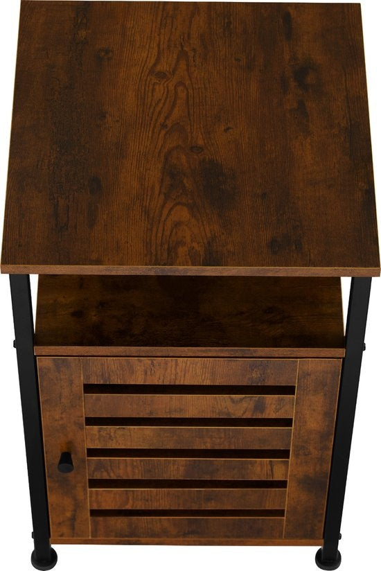 tectake - Sideboard Cork industrial dark - Nachttisch, Schlafzimmerschrank - 404221