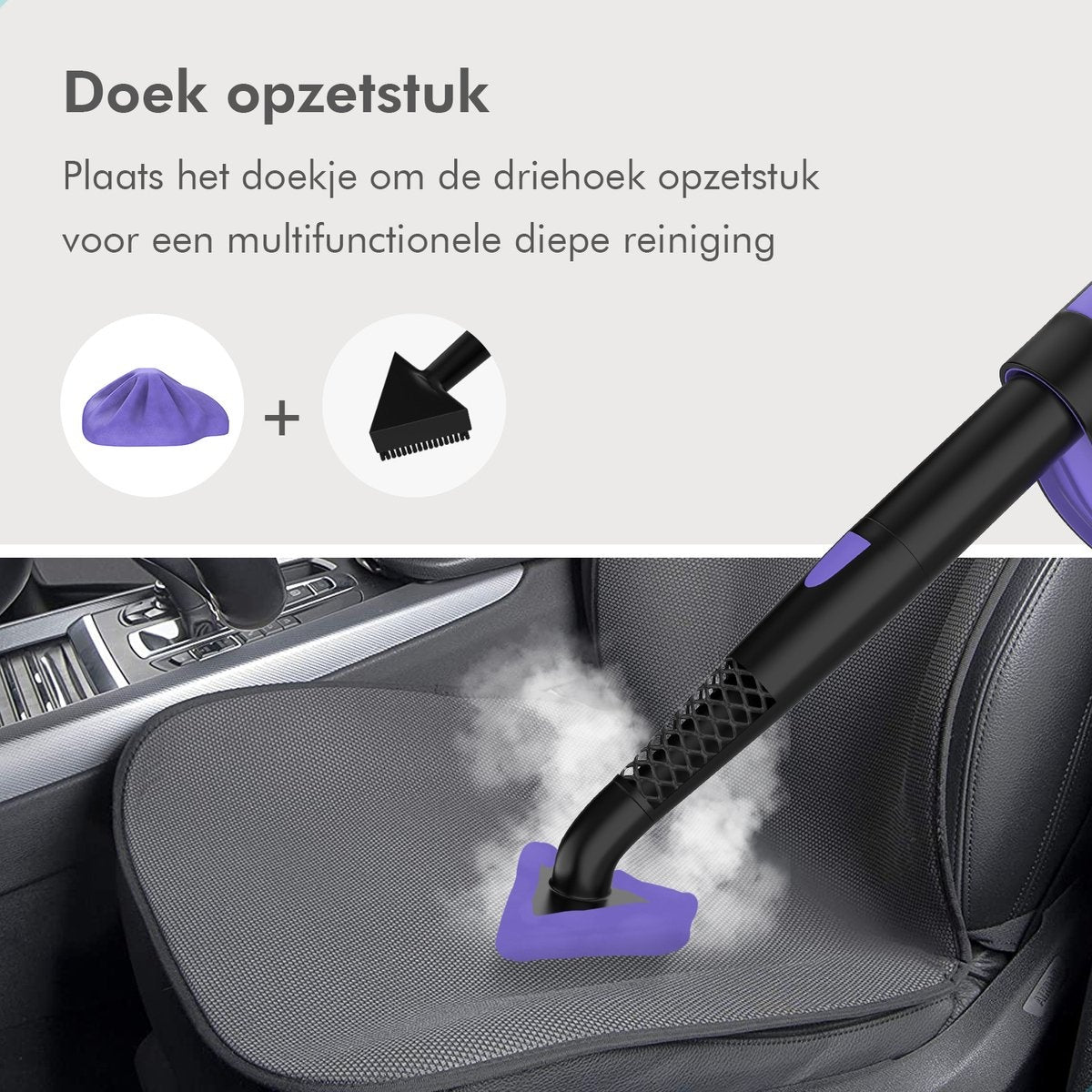 Motionflow - 16-in-1 Dampfreiniger - Fleckenreiniger - Tiefenreinigung für Boden, Sofa, Bad und Teppich - Schwarz