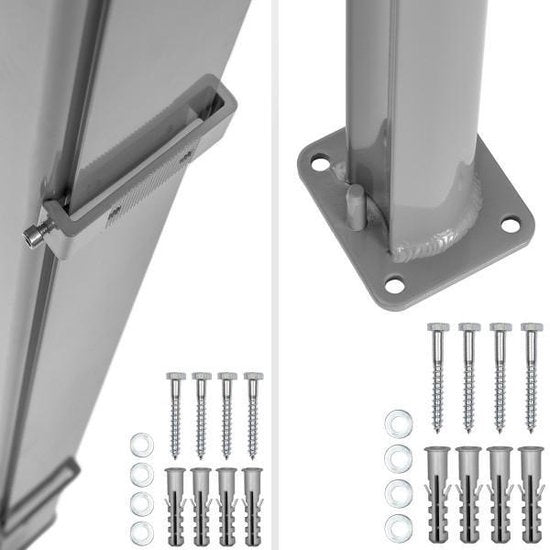 tectake - Ausziehbarer Aluminium-Windschutz Gartenschirm 180 x 300 cm beige 401529