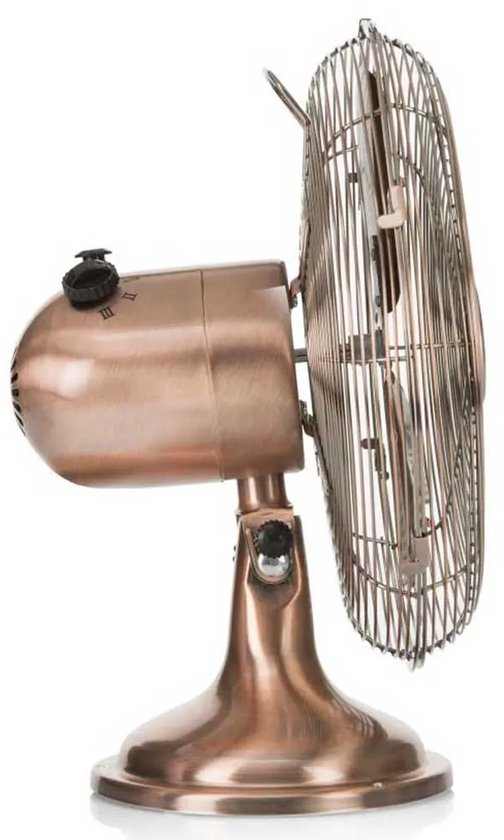 Tristar Retro Tischventilator 30 cm – Kupferoptik – 3 Geschwindigkeitsstufen – Schwenkbar – VE-5970