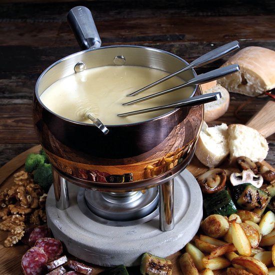 Boska Fondue Set Kupfer - Käsefondue - für 1300 Gramm Käse - 1,7 L