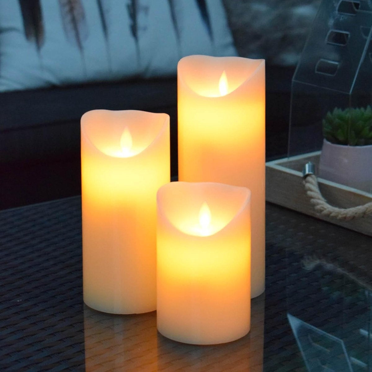 O'DADDYÂ¬Ã† LED-Kerzen mit beweglicher Flamme - 22cm 8d - Mit Timer und Dimmerfunktion - LED-Kerzen mit Fernsteuerung