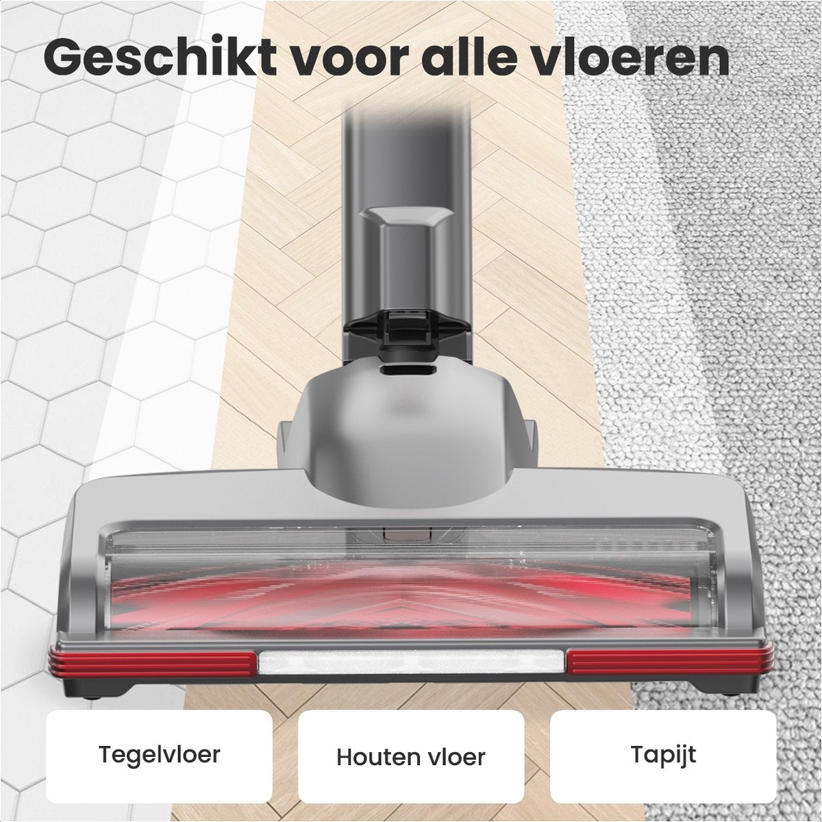 Auronic - Kabelloser Staubsauger 220W - Grau/Rot