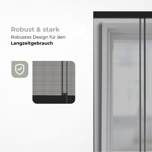 O'DADDY® - Fliegengitter Lamellenvorhang - Verstellbares Design - Fiberglas - 100x260 cm - Schwarz