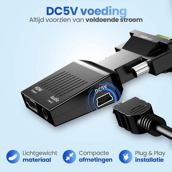 GarpexÂ® VGA-zu-HDMI-Adapter - 1080p Full HD - Analog zu Digital - Universal-Konverter