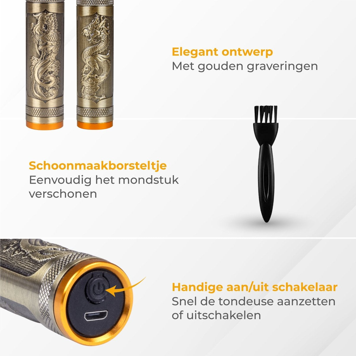 Nuvance - Haarschneider Männer - Kopfhaarschneider - Inklusive 4 Aufsätze - Barttrimmer und Haartrimmer Männer - Usb Wiederaufladbar