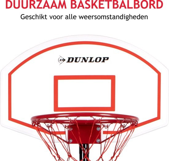 Dunlop Basketball Stange - Basketball Ring mit Ständer - 165 bis 205 CM - Basketball Set - Basketball für Draußen