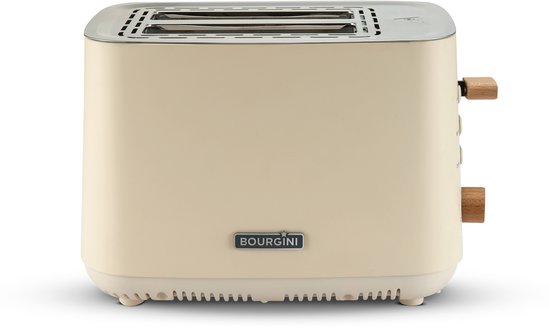 Bourgini Harmony Toaster - Elemente aus echtem Buchenholz - Toaster- Extra hoher Brotheber und 2 breite Brotschlitze - 7 Heizstufen
