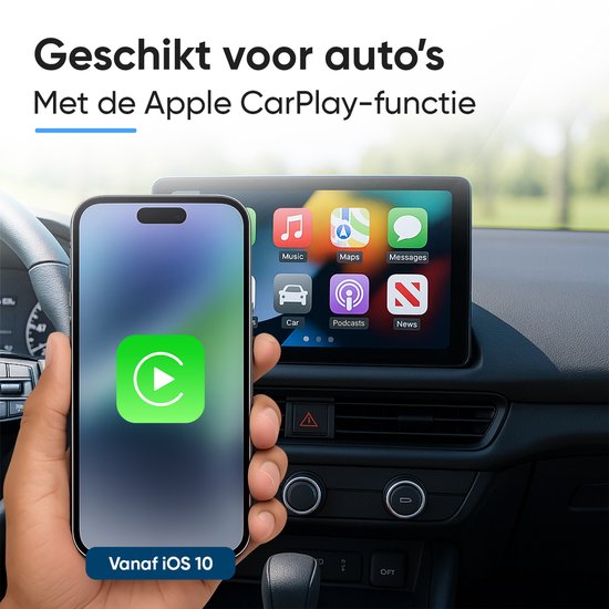 CarMe Luxe Carplay Dongle - Wireless Carplay - Schwarz - Nur mit integriertem Apple CarPlay und iPhone verwenden - Verbessertes Modell