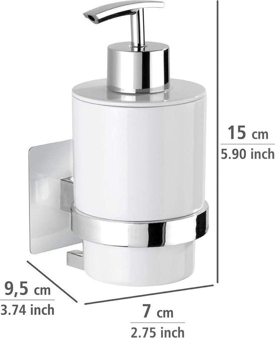 Wenko Seifenspender Quadro Uno 250 ml, Edelstahl, Silber
