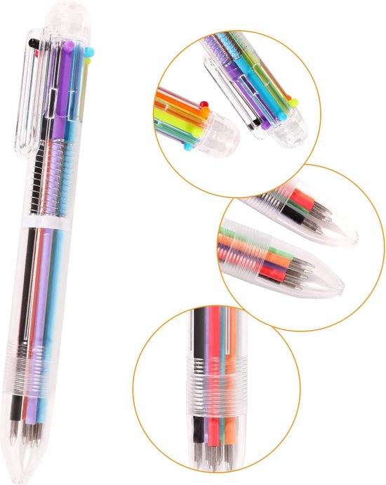 Partizzle 24x bunte Kugelschreiber - Kugelschreiber Handout Geschenke für die Schule - Kreative Farben - Grabbelton Stifte Geschenke für Kinder - 6 Farben