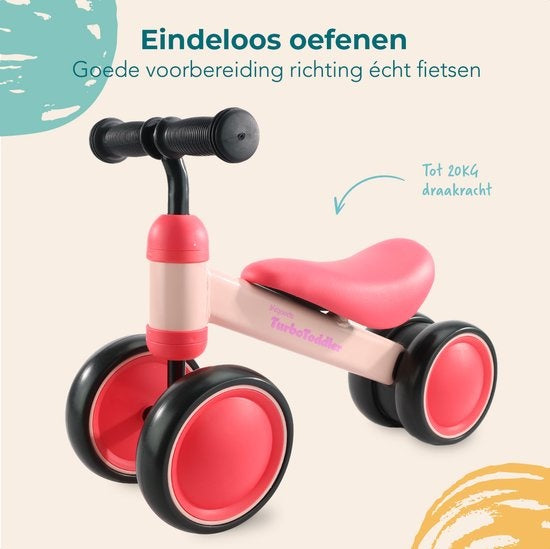 LifeGoods TurboToddler Balance Bike - Spielzeug ab 1 Jahr - Jungen und Mädchen - Kinder Roller - Pink