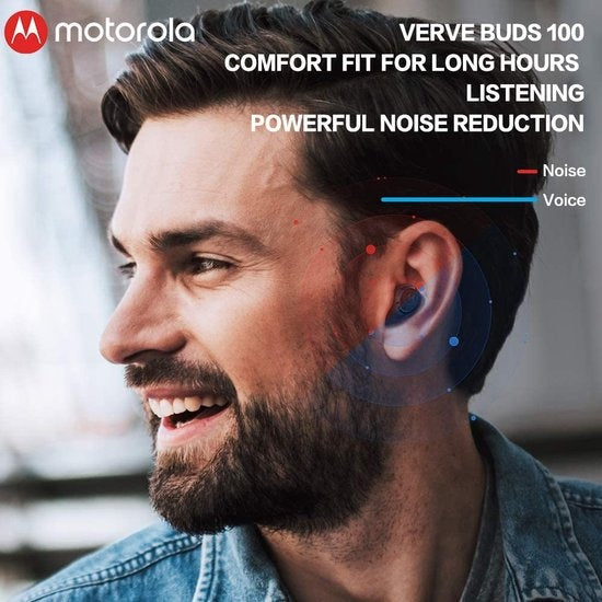 Motorola Ohrhörer VerveBuds 100 - Drahtlos - mit Mikrofon - Schwarz