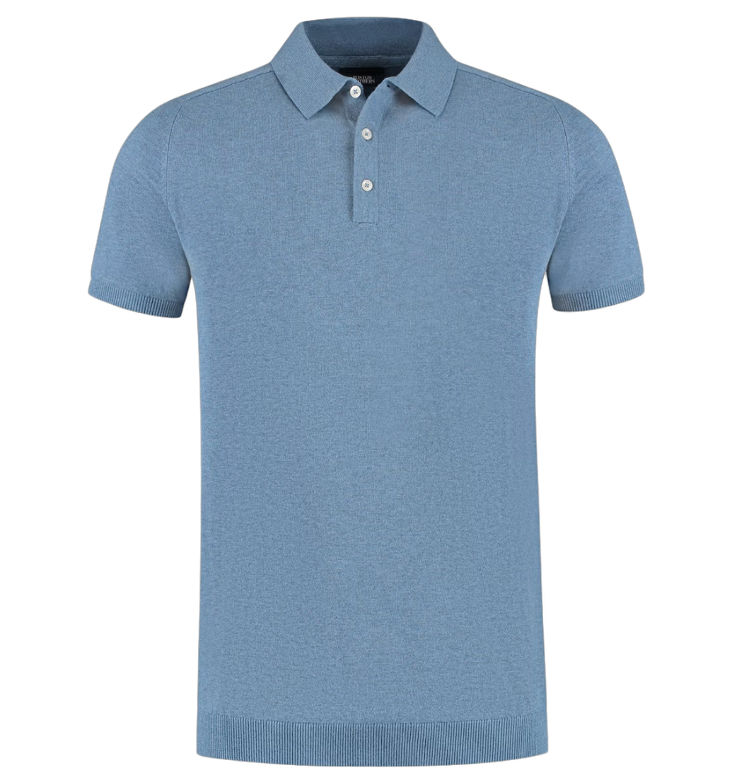 Boston Brothers Strick-Poloshirt für Herren – Blau – Größe XL