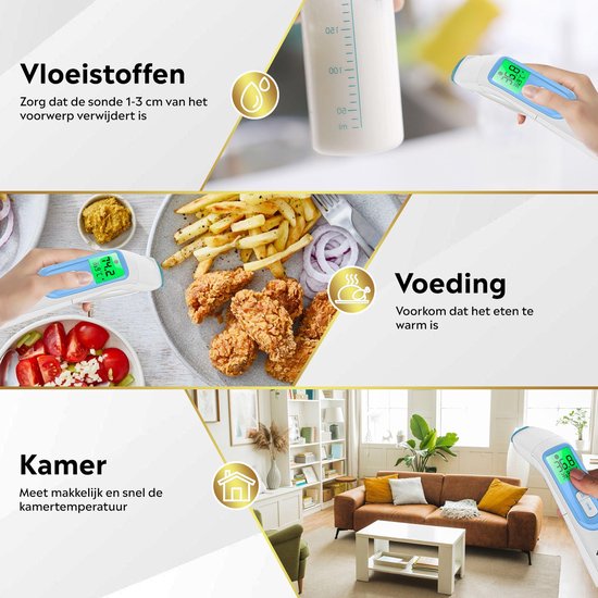 MostEssential Premium Fieberthermometer - Ohrthermometer - Infrarotthermometer - Stirnthermometer - Körperthermometer - Fieberthermometer für Erwachsene, Kinder und Babys - berührungslos - 20D