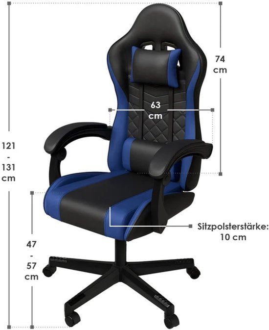 Gaming-Stuhl / Bürostuhl HyperSeat - Schwarz / Blau