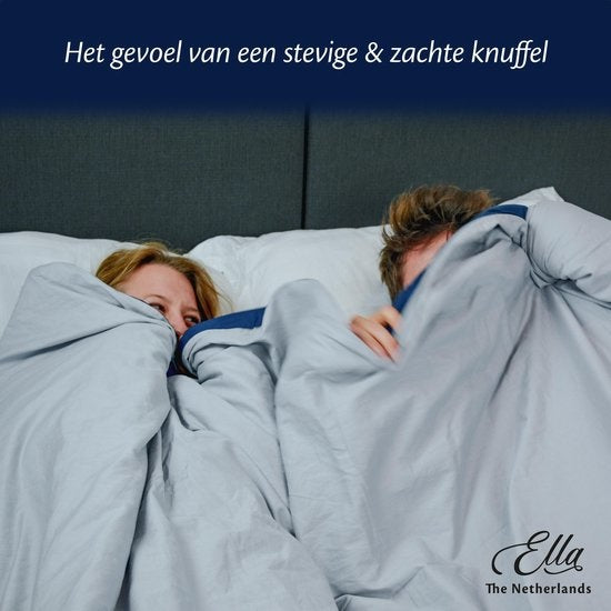 EL-Life - Kinder-Gewichtsdecke 2,4 kg - 90×120 cm – Kuscheldecke mit Gewicht – Inkl. Baumwollbezug in Blau & Grau