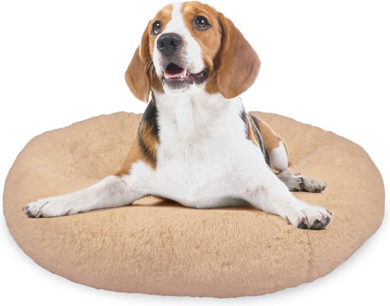 Peaceful Pooch M – flauschiges Hundebett – 76 cm Durchmesser – zusammenklappbar – in verschiedenen Größen erhältlich. Katzenbett – waschbar – herausnehmbare Füllung – entspannt Gelenke und Muskeln – rutschfester Noppenboden