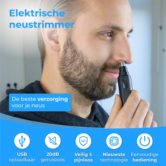 Nuvance - Nasentrimmer - Nasentrimmer Männer und Frauen - Ohrentrimmer - Nasenhaartrimmer - Usb Wiederaufladbar - Waschbar