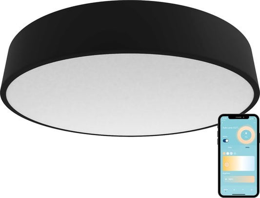 Gologi Smart Ceiling Lamp Black - Deckenleuchten - LED RGB - Industrial - Deckenleuchte - Schlafzimmer & Wohnzimmer - Deckenleuchte schwarz - 30cm