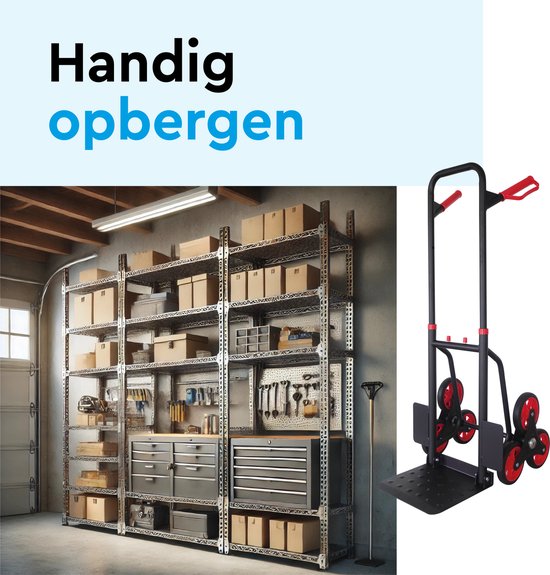 BRASQ Treppenwagen - Stahl - 120KG Kapazität - Transportwagen - Transporthilfe - Zusammenklappbar - Treppenwagen