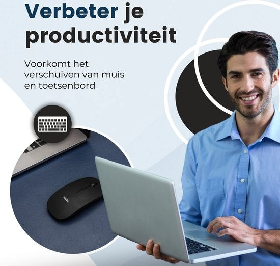 WURK Professionelle Schreibtischunterlage aus Kunstleder - Schreibtisch-Organizer - Schreibtischzubehör - Mauspad XXL- Inklusive Kabelclip - 80x40 - Blau