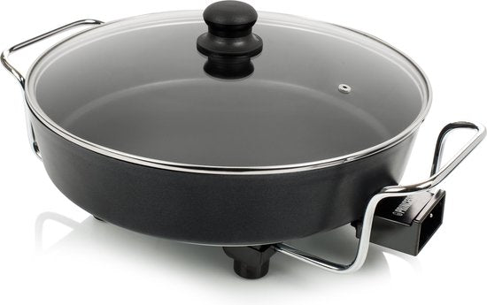 Princess 162367 XL Snackpfanne – Elektrische Snackpfanne – Mit Deckel – Einstellbarer Thermostat – 1800 W – Leistungsstarkes Doppelheizelement – Groß – 5,4 Liter – 1,5 Meter langes Kabel